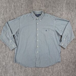 Ralph Lauren Shirt Mens XL Plaid BIG SHIRT Long Sleeve Button Vintage Hong Kong